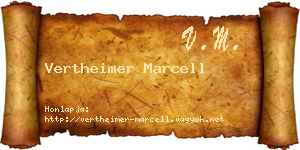 Vertheimer Marcell névjegykártya